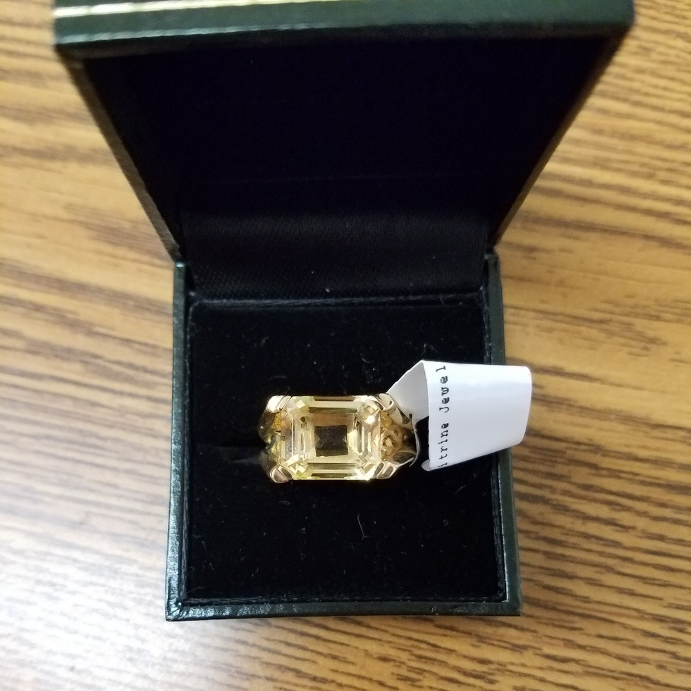 14k Yellow Citrine Gold Ring